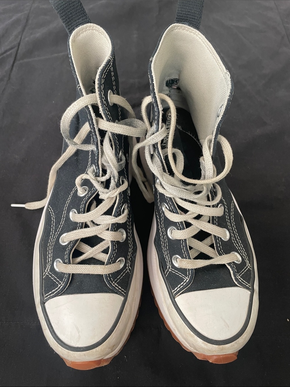 Converse Run Star Hike Platform Sneaker - Black / White / Gum 7.5 women’s